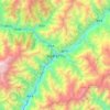 汶川县 topographic map, elevation, terrain
