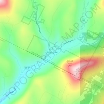 Halcott Center topographic map, elevation, terrain