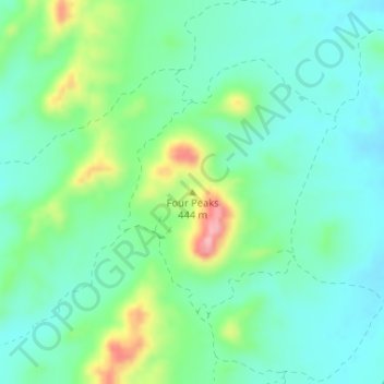 Four Peaks topographic map, elevation, terrain