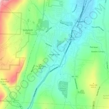 Maple Grove topographic map, elevation, terrain