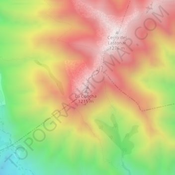 La Concha topographic map, elevation, terrain