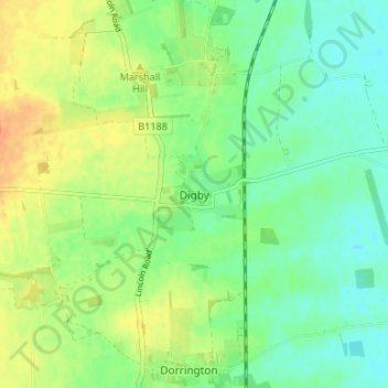 Digby topographic map, elevation, terrain