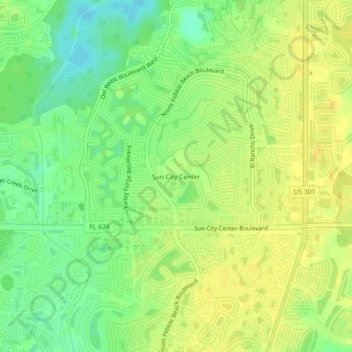 Sun City Center topographic map, elevation, terrain
