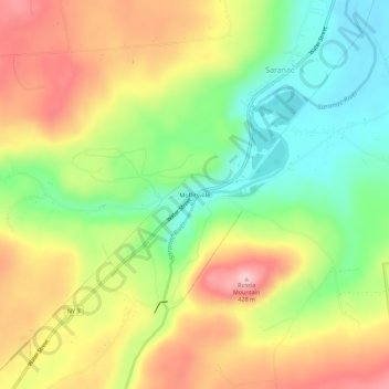 Moffitsville topographic map, elevation, terrain