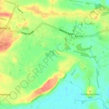 Welland Stone topographic map, elevation, terrain