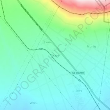 Jikaze topographic map, elevation, terrain