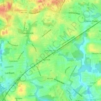 Seabrook Acres topographic map, elevation, terrain