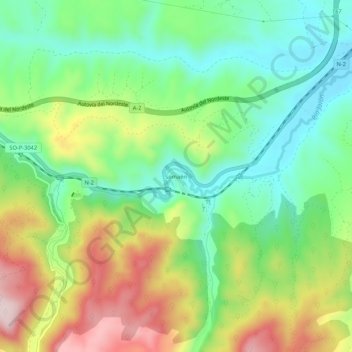 Somaén topographic map, elevation, terrain