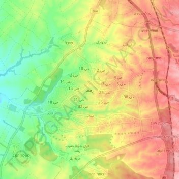 Rahat topographic map, elevation, terrain