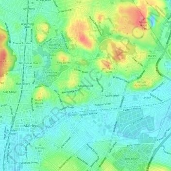 Maplewood topographic map, elevation, terrain