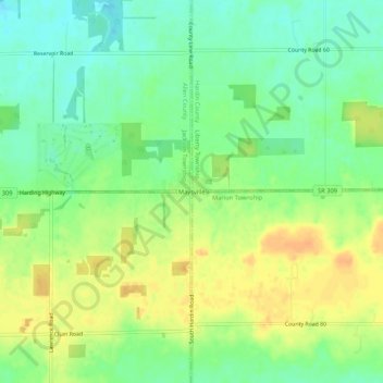 Maysville topographic map, elevation, terrain