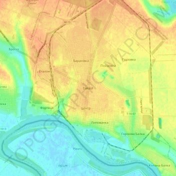 Измаил topographic map, elevation, terrain