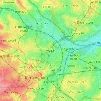 Aston topographic map, elevation, terrain
