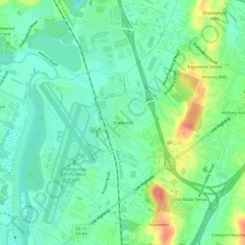 Shepherd topographic map, elevation, terrain