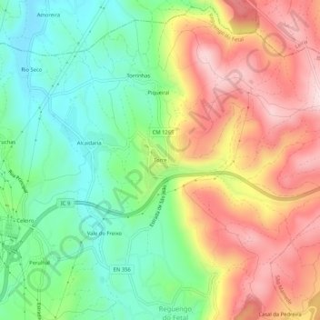 Torre topographic map, elevation, terrain