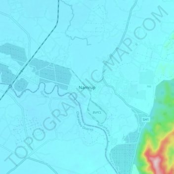 Namrup topographic map, elevation, terrain