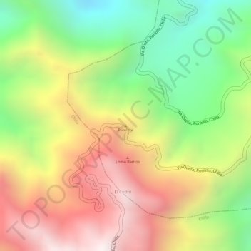 Escalera topographic map, elevation, terrain