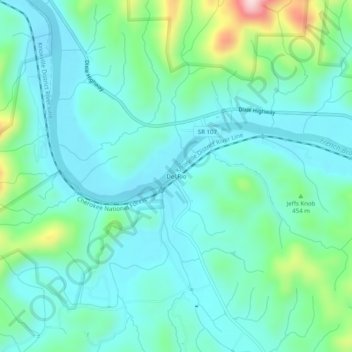 Del Rio topographic map, elevation, terrain