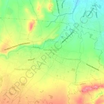 Deftera topographic map, elevation, terrain