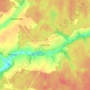 Тростьё topographic map, elevation, terrain