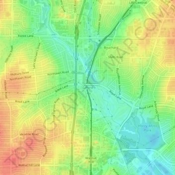 Gifford topographic map, elevation, terrain