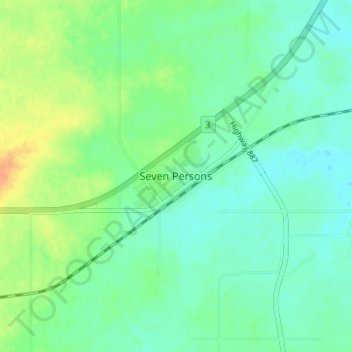 Seven Persons topographic map, elevation, terrain