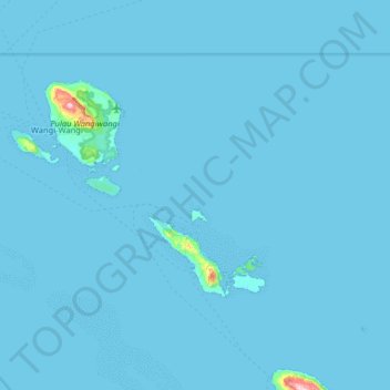 Pulau Hoga topographic map, elevation, terrain