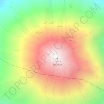 Alborz Mountains topographic map, elevation, terrain