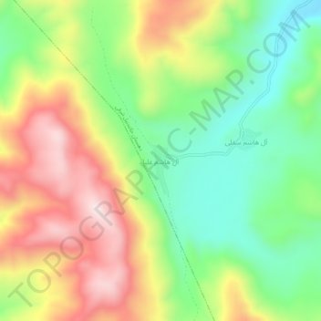 Alhashem-e Olya topographic map, elevation, terrain