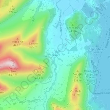 Stair topographic map, elevation, terrain