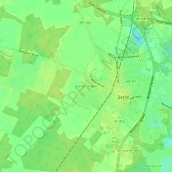 Franklin Heights topographic map, elevation, terrain