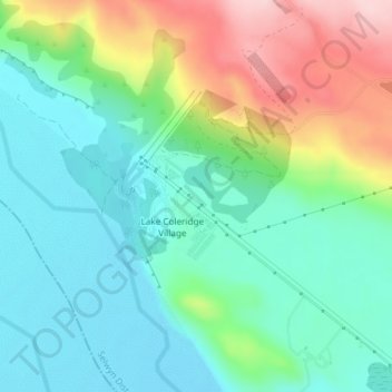 Lake Coleridge topographic map, elevation, terrain