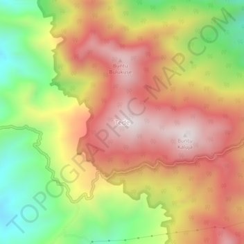 Tede topographic map, elevation, terrain