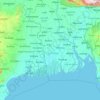 Khulna Division topographic map, elevation, terrain