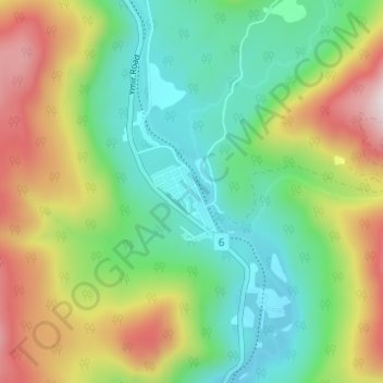 Ymir topographic map, elevation, terrain