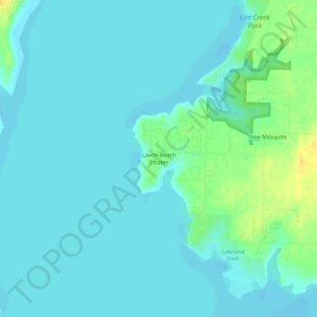 Lavon Beach Estates topographic map, elevation, terrain