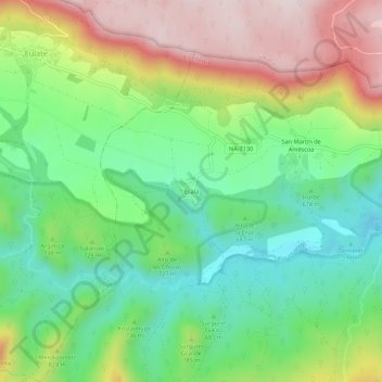 Ecala topographic map, elevation, terrain