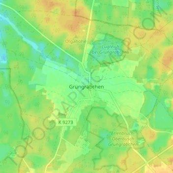 Grüngräbchen topographic map, elevation, terrain
