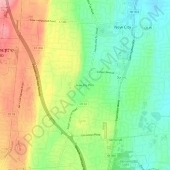 New City Park topographic map, elevation, terrain