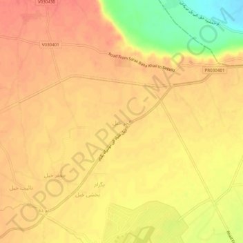 Gujur Khel topographic map, elevation, terrain