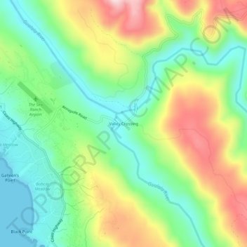 Valley Crossing topographic map, elevation, terrain