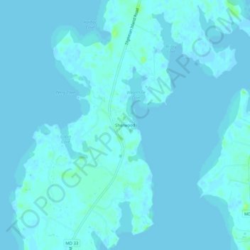 Sherwood topographic map, elevation, terrain