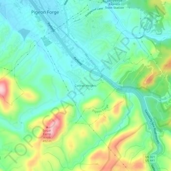 Conner Heights topographic map, elevation, terrain