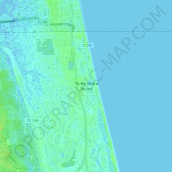 Ponte Vedra Beach topographic map, elevation, terrain
