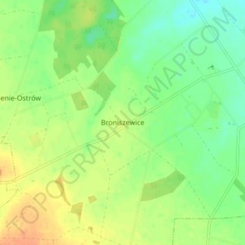 Broniszewice topographic map, elevation, terrain