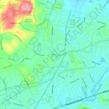 Nobscot topographic map, elevation, terrain