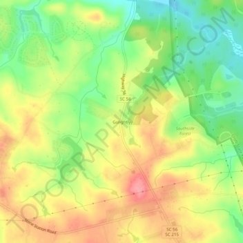 Golightly topographic map, elevation, terrain