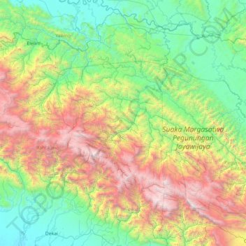 Distrik Endomen topographic map, elevation, terrain