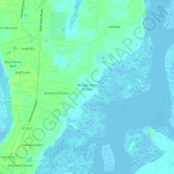 Morgan River Estates topographic map, elevation, terrain