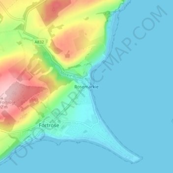 Rosemarkie topographic map, elevation, terrain